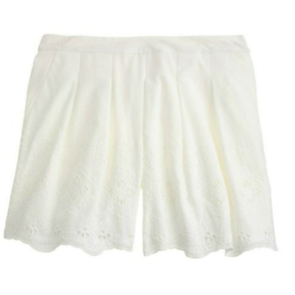 J.Crew Pleated Eyelet Skort in White (Ivory) Size 00 - Picture 2 of 13